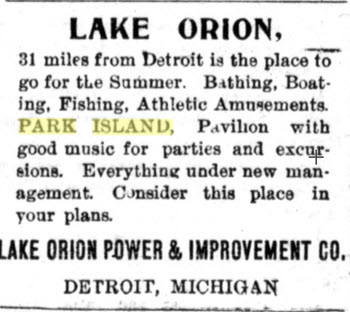 Park Island - 8 June 1906 Ad